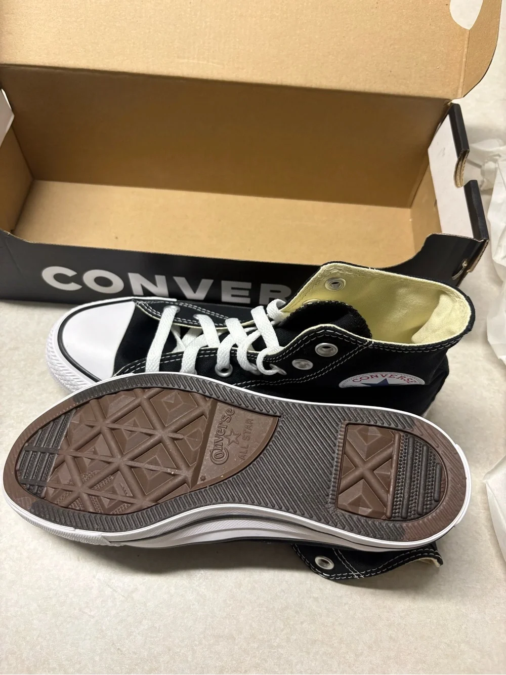 Converse Black and White High Top Kids Sneakers